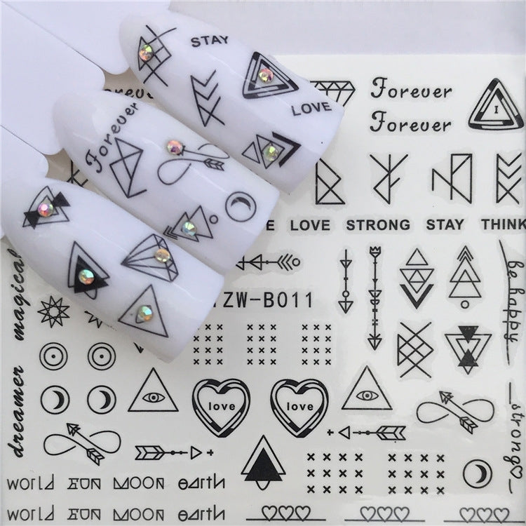 3 PCS Nail Sticker Set Decal Water Transfer Slider Nails Art Decoration, Color:YZWB011