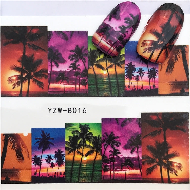 3 PCS Nail Sticker Set Decal Water Transfer Slider Nails Art Decoration, Color:YZWB016