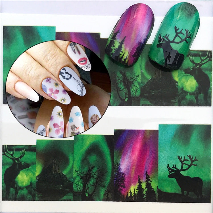 3 PCS Nail Sticker Set Decal Water Transfer Slider Nails Art Decoration, Color:YZWB017