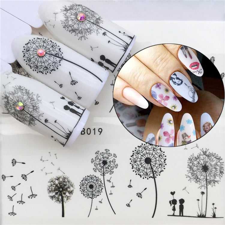 3 PCS Nail Sticker Set Decal Water Transfer Slider Nails Art Decoration, Color:YZWB019