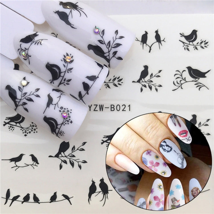 3 PCS Nail Sticker Set Decal Water Transfer Slider Nails Art Decoration, Color:YZWB021