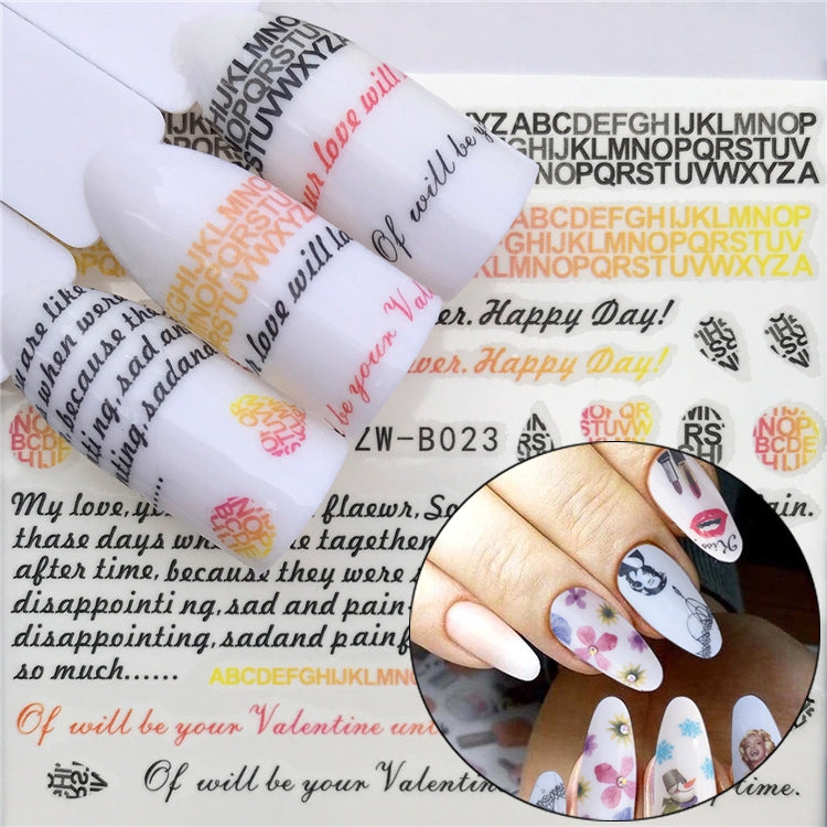 3 PCS Nail Sticker Set Decal Water Transfer Slider Nails Art Decoration, Color:YZWB023