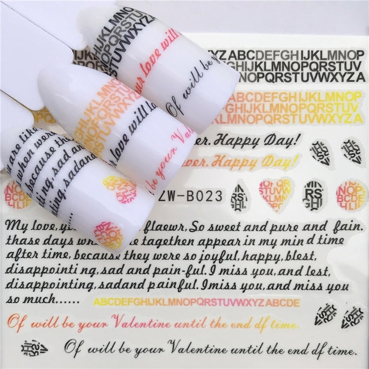 3 PCS Nail Sticker Set Decal Water Transfer Slider Nails Art Decoration, Color:YZWB023