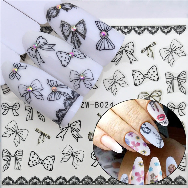3 PCS Nail Sticker Set Decal Water Transfer Slider Nails Art Decoration, Color:YZWB024