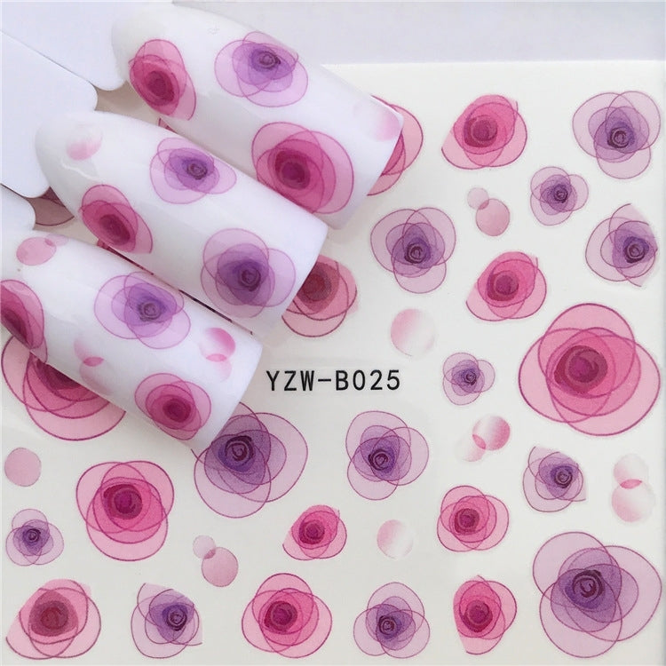 3 PCS Nail Sticker Set Decal Water Transfer Slider Nails Art Decoration, Color:YZWB025