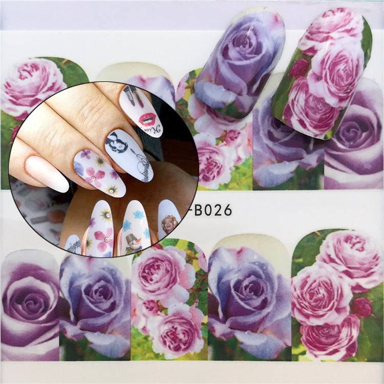 3 PCS Nail Sticker Set Decal Water Transfer Slider Nails Art Decoration, Color:YZWB026