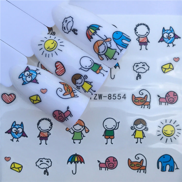 3 PCS Nail Sticker Set Decal Water Transfer Slider Nails Art Decoration, Color:YZWB026