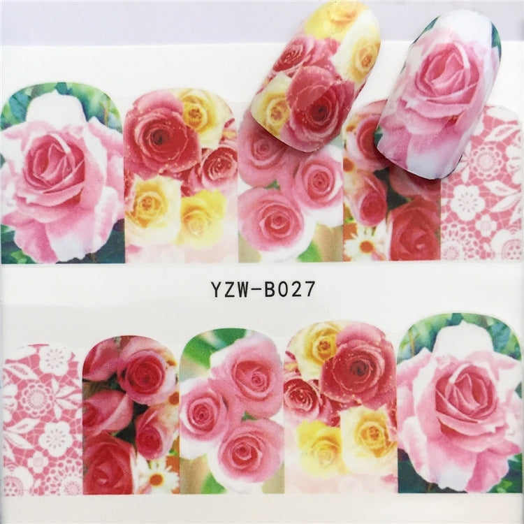 3 PCS Nail Sticker Set Decal Water Transfer Slider Nails Art Decoration, Color:YZWB027