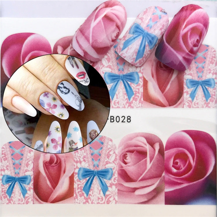 3 PCS Nail Sticker Set Decal Water Transfer Slider Nails Art Decoration, Color:YZWB028