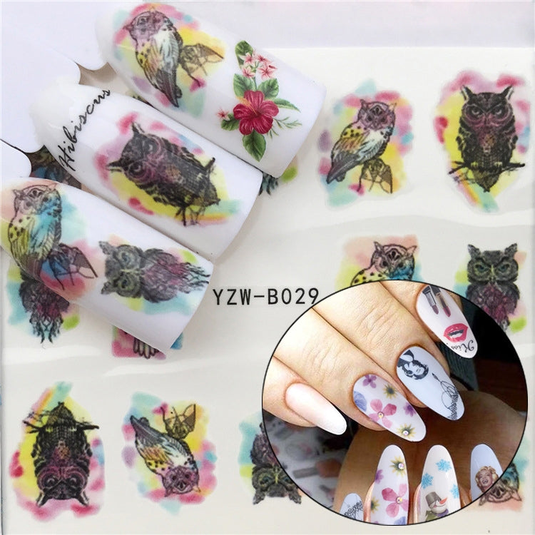 3 PCS Nail Sticker Set Decal Water Transfer Slider Nails Art Decoration, Color:YZWB029