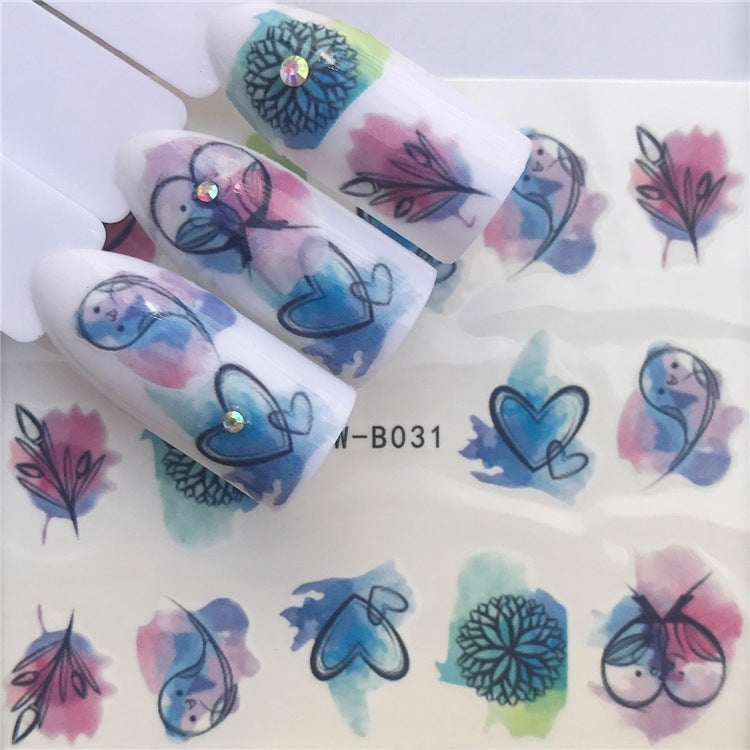 3 PCS Nail Sticker Set Decal Water Transfer Slider Nails Art Decoration, Color:YZWB031