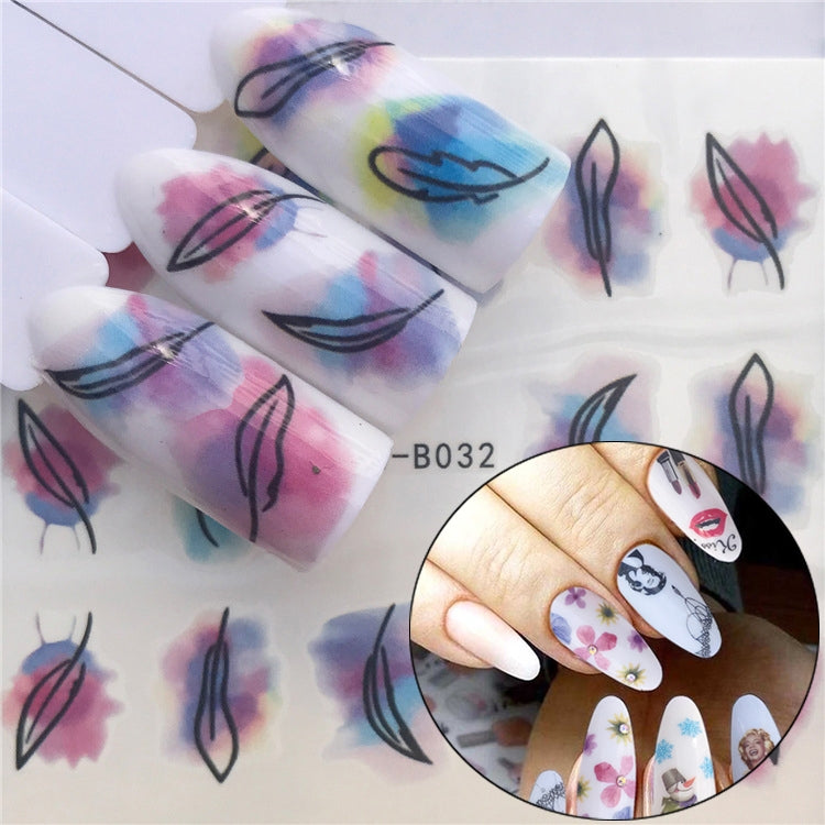 3 PCS Nail Sticker Set Decal Water Transfer Slider Nails Art Decoration, Color:YZWB032