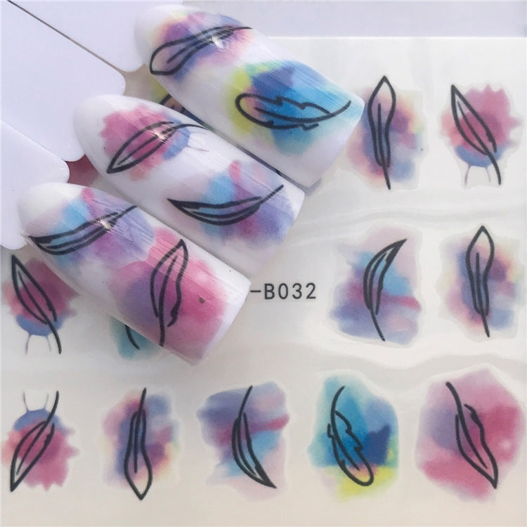 3 PCS Nail Sticker Set Decal Water Transfer Slider Nails Art Decoration, Color:YZWB032