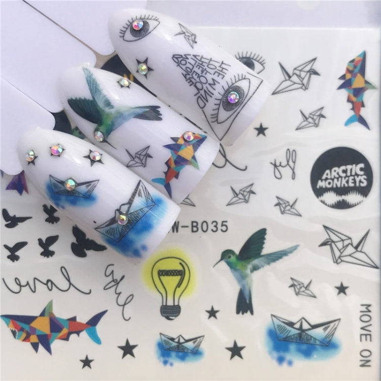 3 PCS Nail Sticker Set Decal Water Transfer Slider Nails Art Decoration, Color:YZWB035