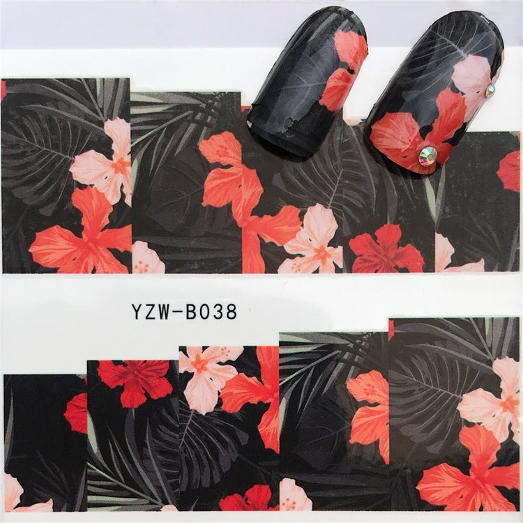 3 PCS Nail Sticker Set Decal Water Transfer Slider Nails Art Decoration, Color:YZWB038