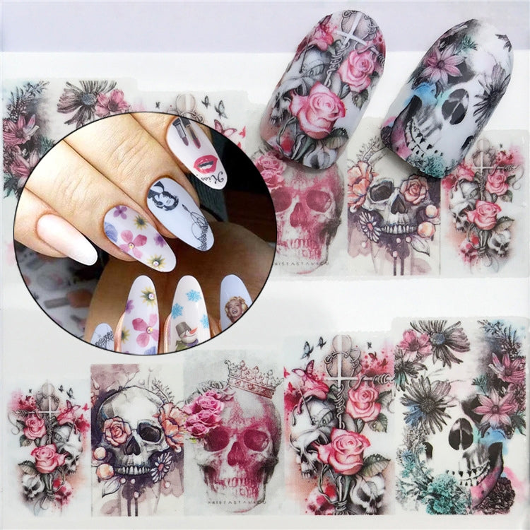 3 PCS Nail Sticker Set Decal Water Transfer Slider Nails Art Decoration, Color:YZWB039