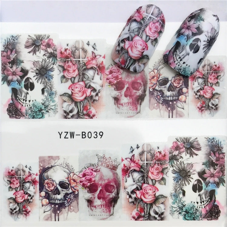 3 PCS Nail Sticker Set Decal Water Transfer Slider Nails Art Decoration, Color:YZWB039