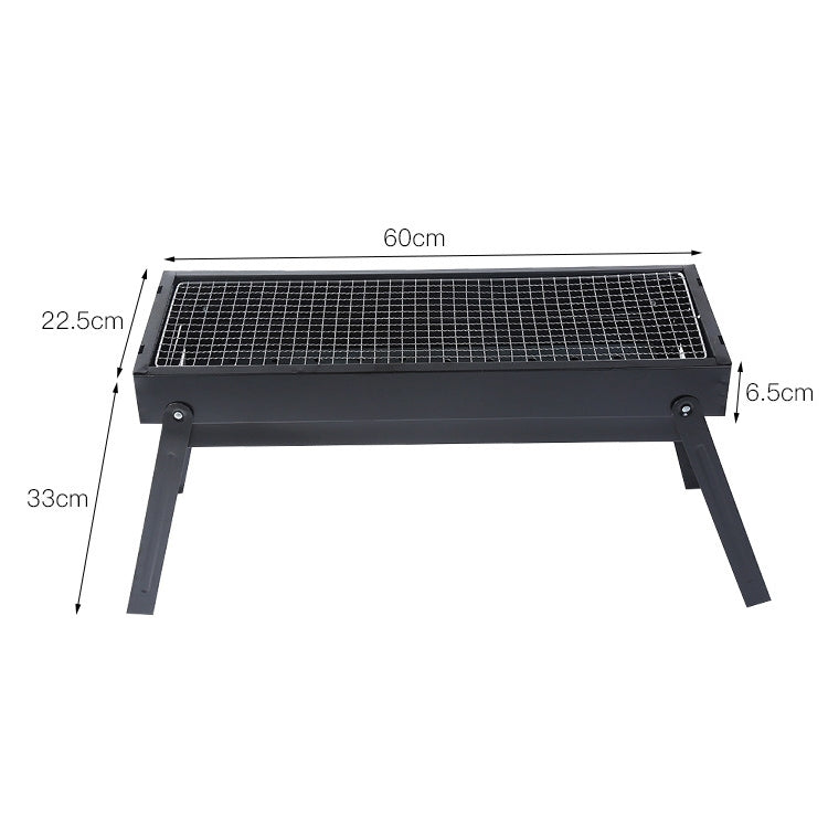 Wrought Iron Barbecue Thickened Folding Barbecue 63.5x42x48cm
