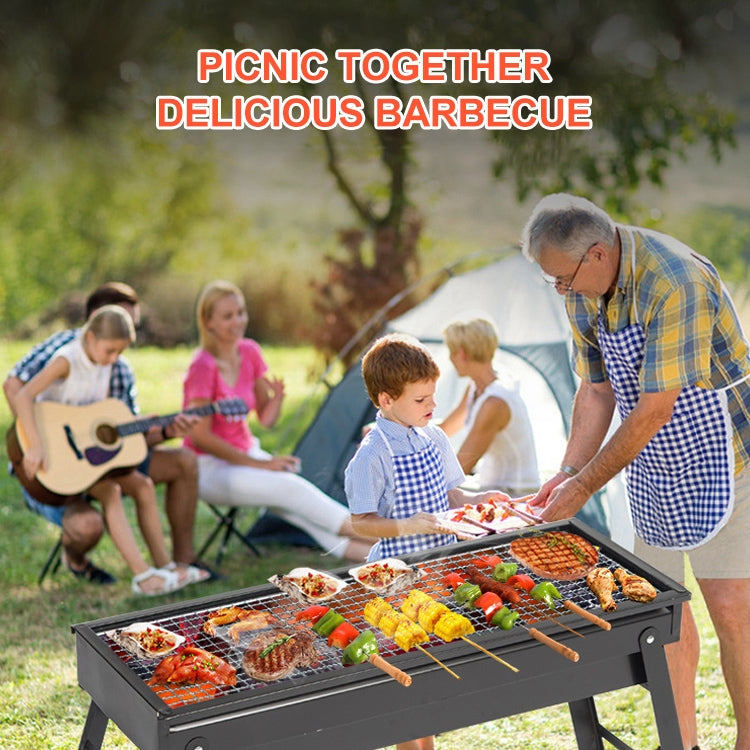 Wrought Iron Barbecue Thickened Folding Barbecue 63.5x42x48cm