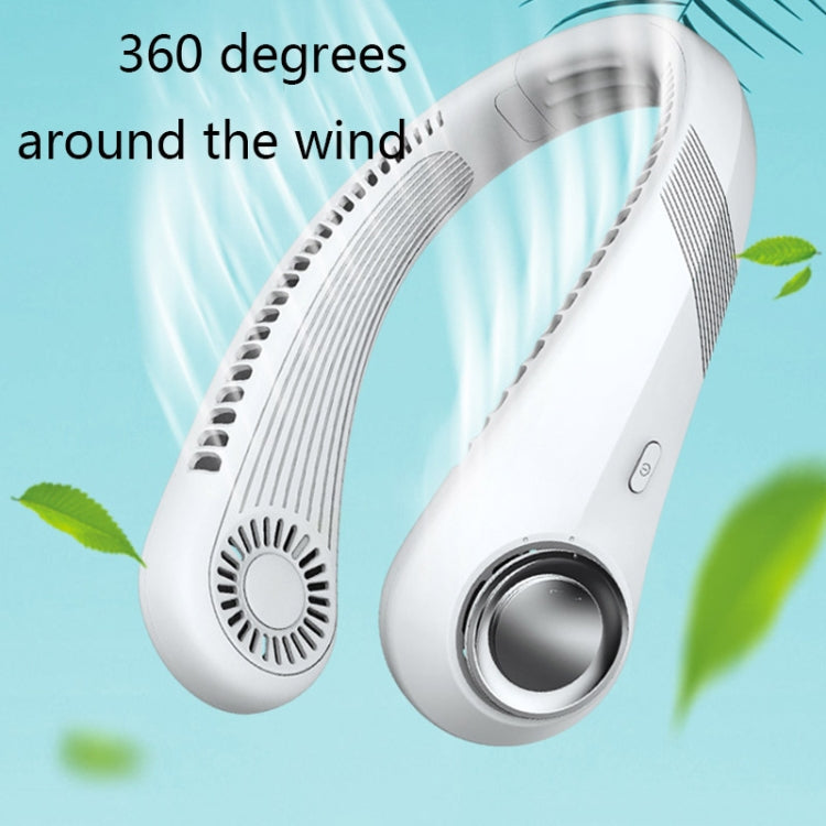 Leafless Hanging Neck Fan Sport Mute USB Fan, Color: White
