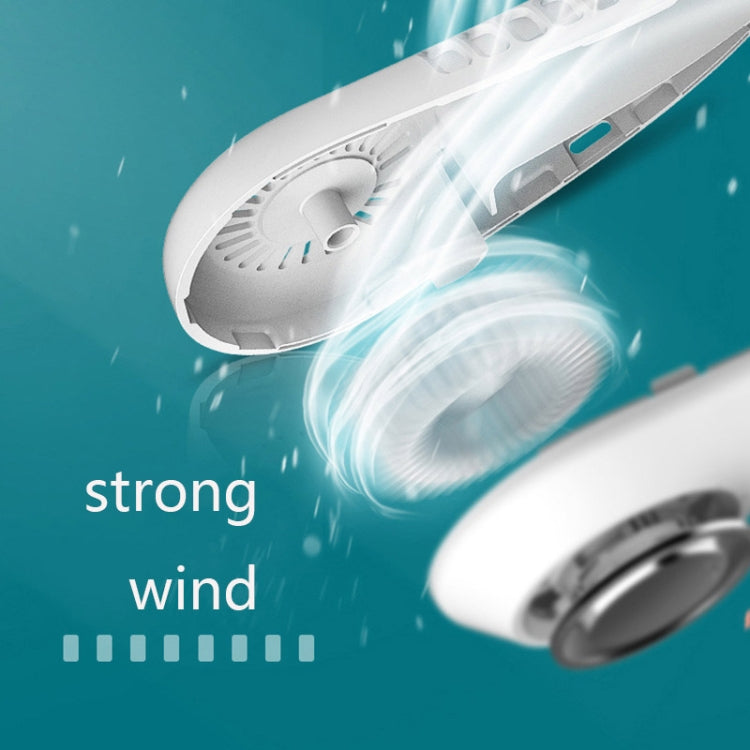 Leafless Hanging Neck Fan Sport Mute USB Fan, Color: White