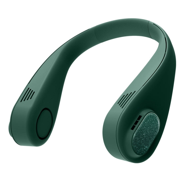 Leafless Hanging Neck Fan Sport Mute USB Fan, Color: Green