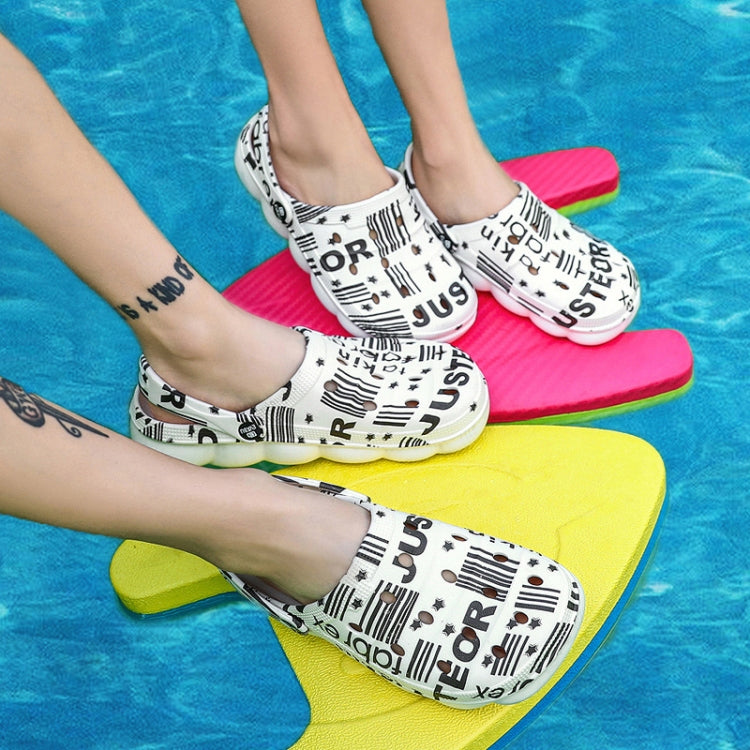 Spring And Summer Men EVA Casual Breathable Sandals Letter Beach Shoes Slippers, Size: 36