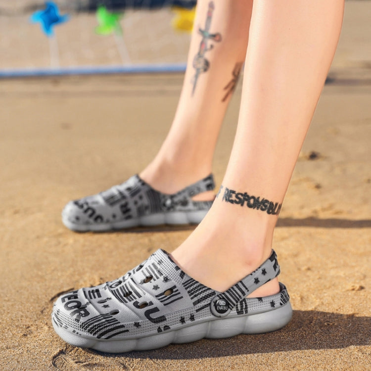 Spring And Summer Men EVA Casual Breathable Sandals Letter Beach Shoes Slippers, Size: 40