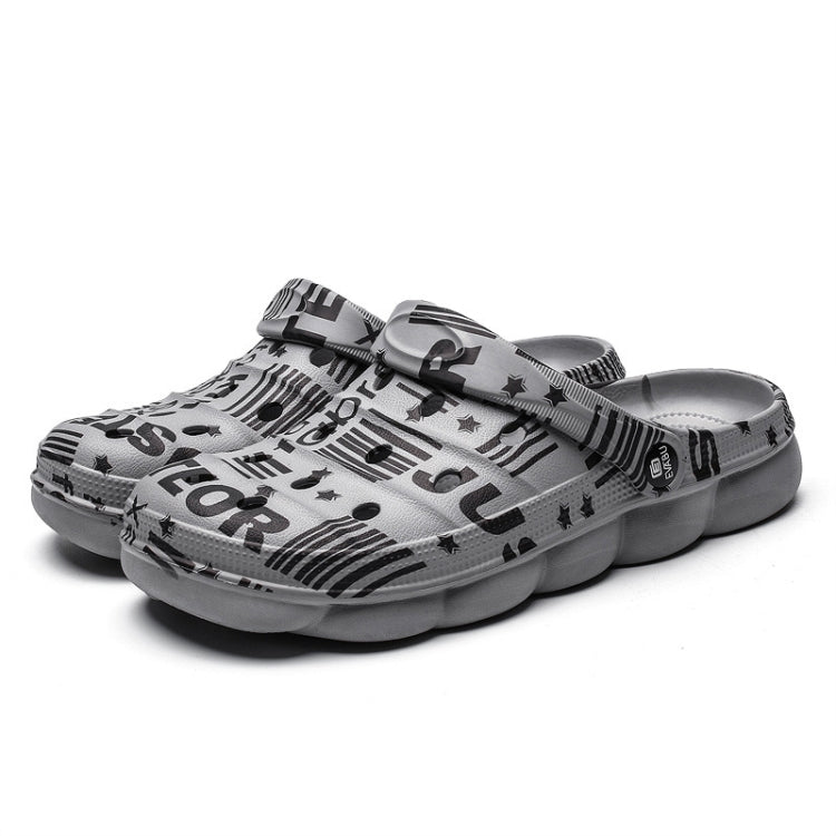 Spring And Summer Men EVA Casual Breathable Sandals Letter Beach Shoes Slippers, Size: 42