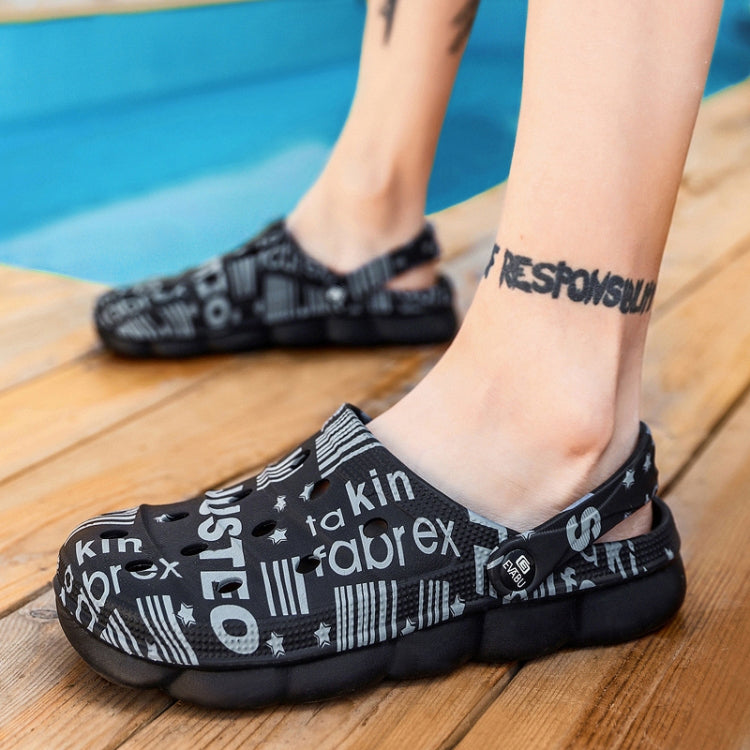 Spring And Summer Men EVA Casual Breathable Sandals Letter Beach Shoes Slippers, Size: 44