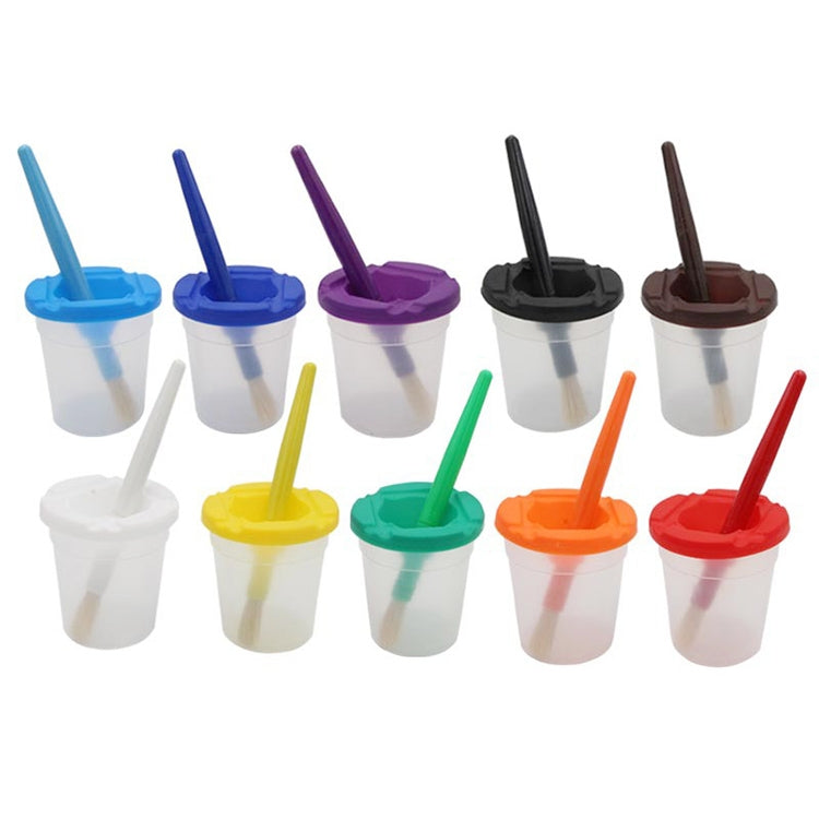 Children Plastic Pen Cup Bristles Graffiti Painting Brush Set, Specification: HB-10 + 10