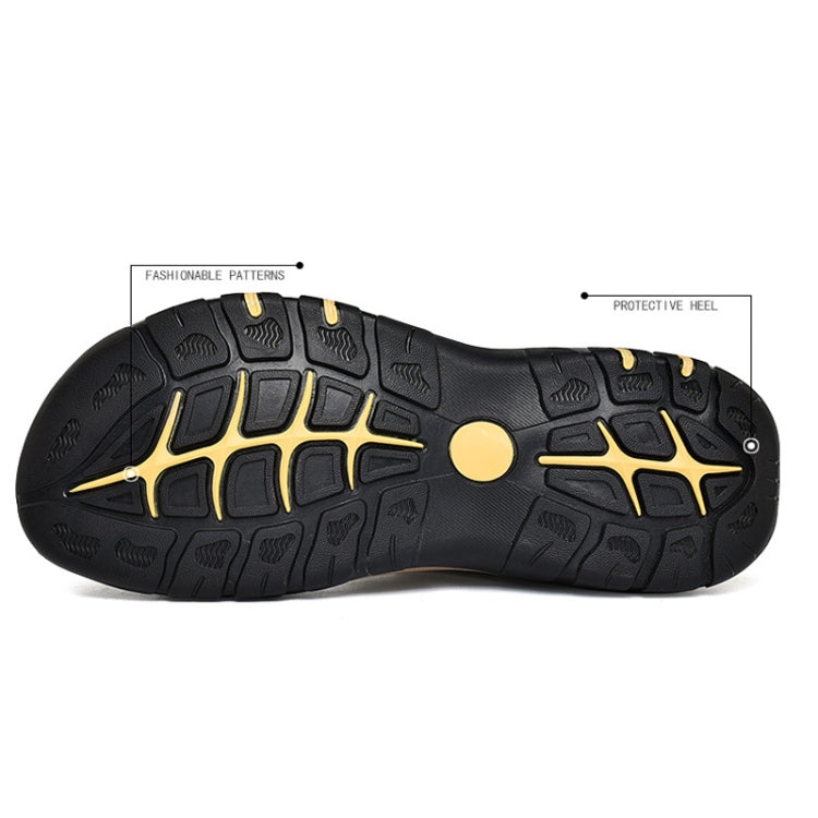 Summer Large Size Men Beach Shoes Leather Breathable Wading Casual Sandals, Size: 43