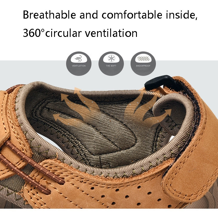 Summer Large Size Men Beach Shoes Leather Breathable Wading Casual Sandals, Size: 46