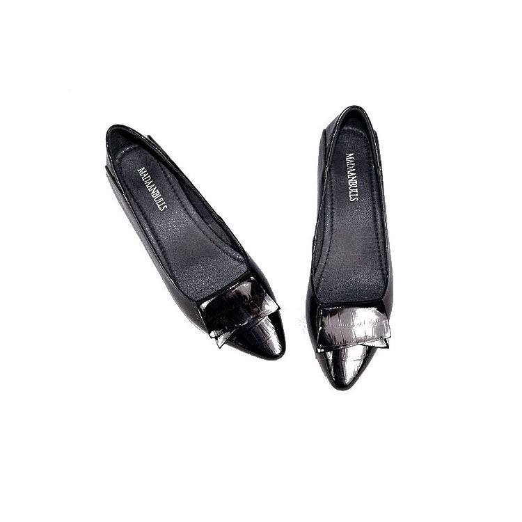 Spring And Summer Cowhide Shoes With Thick Heel Mid-Heel For Women, Size: 41