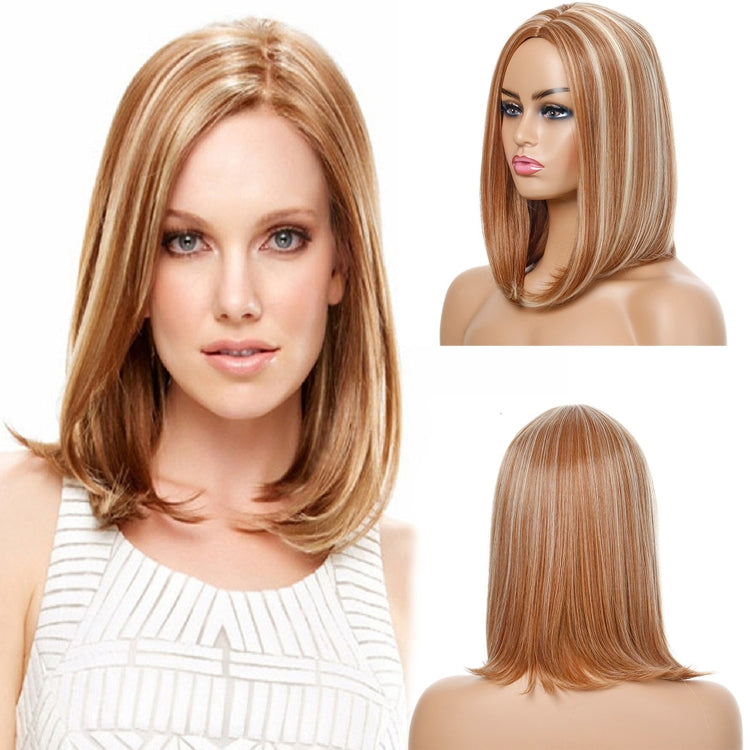 Light Gold High Temperature Silk Ladies Short Hair Chemical Fiber Headgear