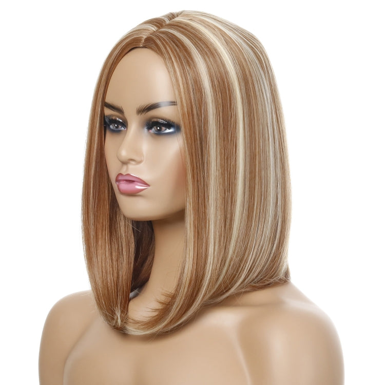 Light Gold High Temperature Silk Ladies Short Hair Chemical Fiber Headgear