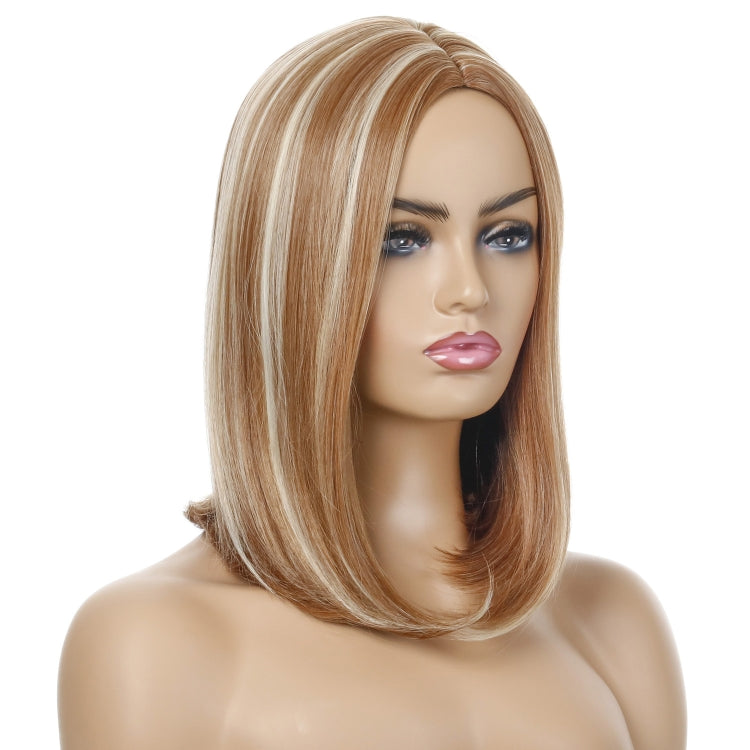 Light Gold High Temperature Silk Ladies Short Hair Chemical Fiber Headgear