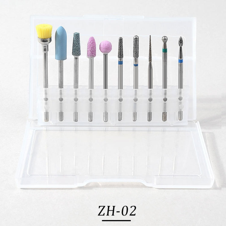 Tungsten Steel Alloy Nail Art Polished Head Set Grinding Machine Drain Brush Dead Polishing Tool, Specification: ZH02