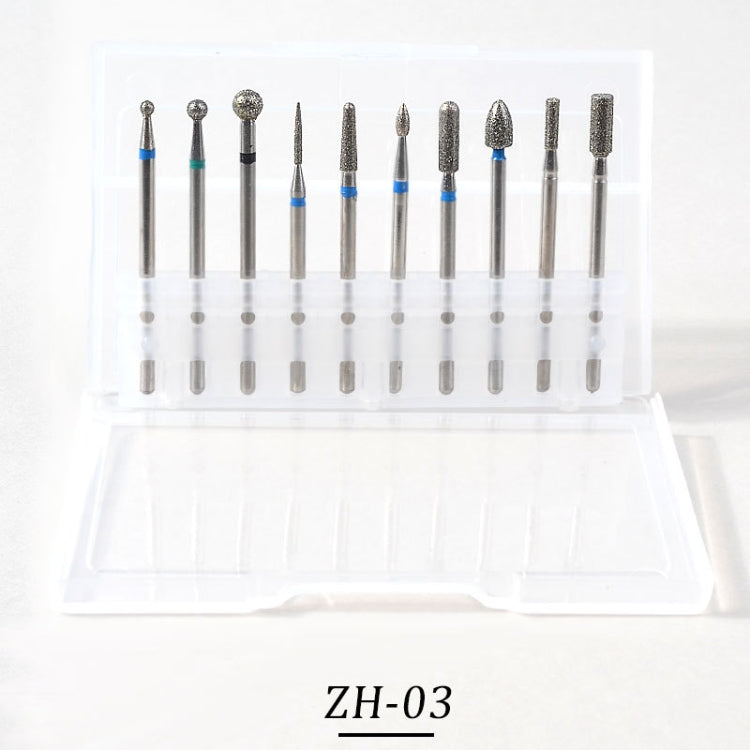 Tungsten Steel Alloy Nail Art Polished Head Set Grinding Machine Drain Brush Dead Polishing Tool, Specification: ZH03
