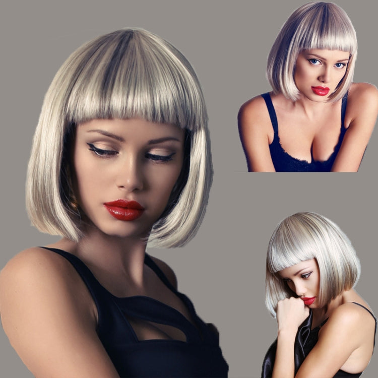 Female Blunt Bangs Short Straight Chemical Fiber Headgear