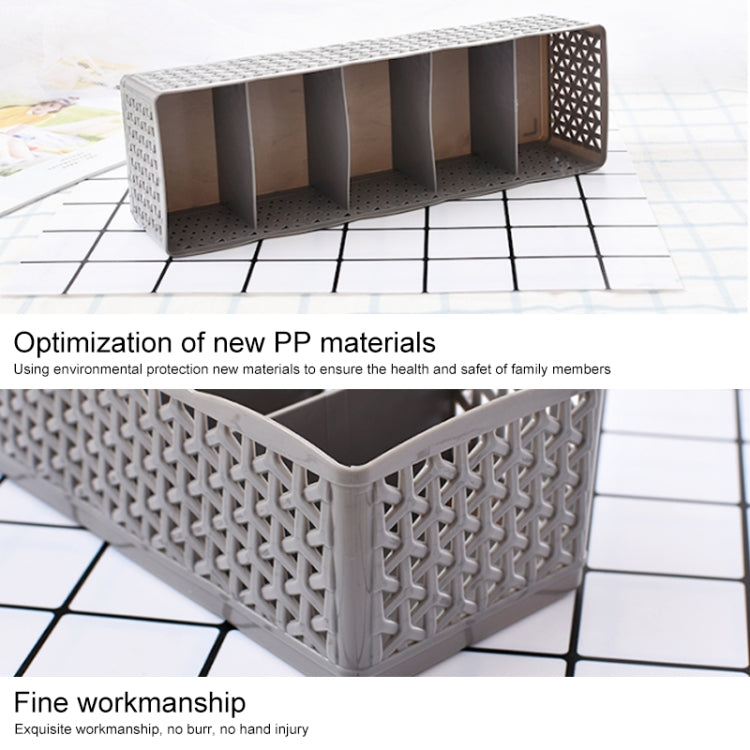 Grids Wardrobe Storage Box Women Men Socks Bra Underwear Plastic Storage Basket