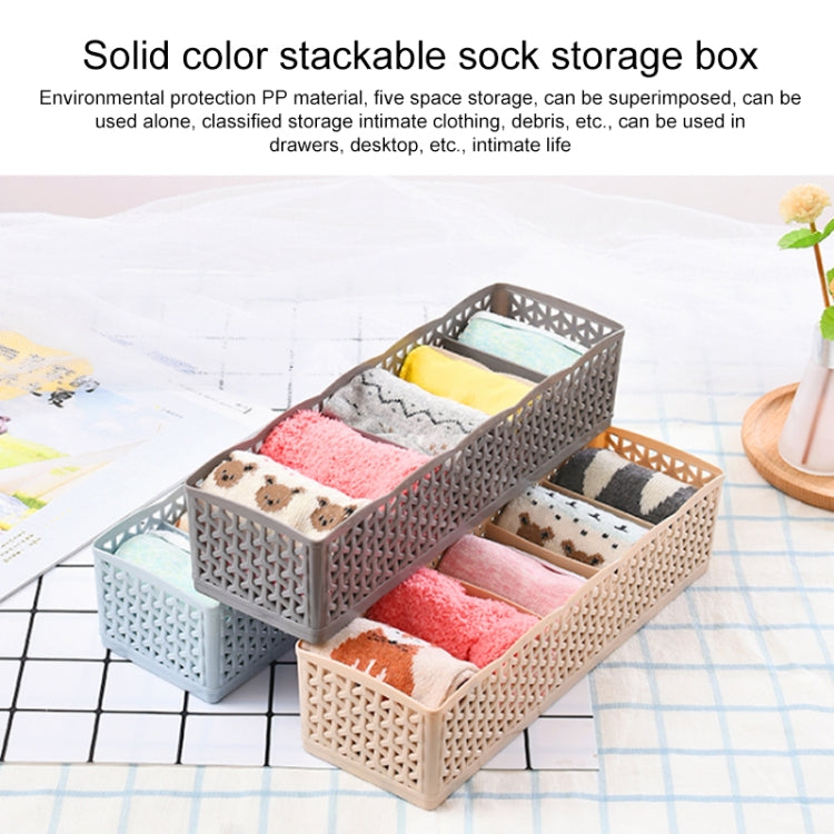 Grids Wardrobe Storage Box Women Men Socks Bra Underwear Plastic Storage Basket