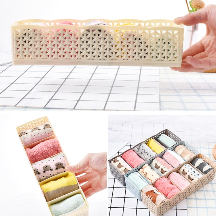 Grids Wardrobe Storage Box Women Men Socks Bra Underwear Plastic Storage Basket