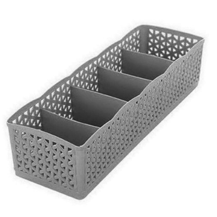 Grids Wardrobe Storage Box Women Men Socks Bra Underwear Plastic Storage Basket