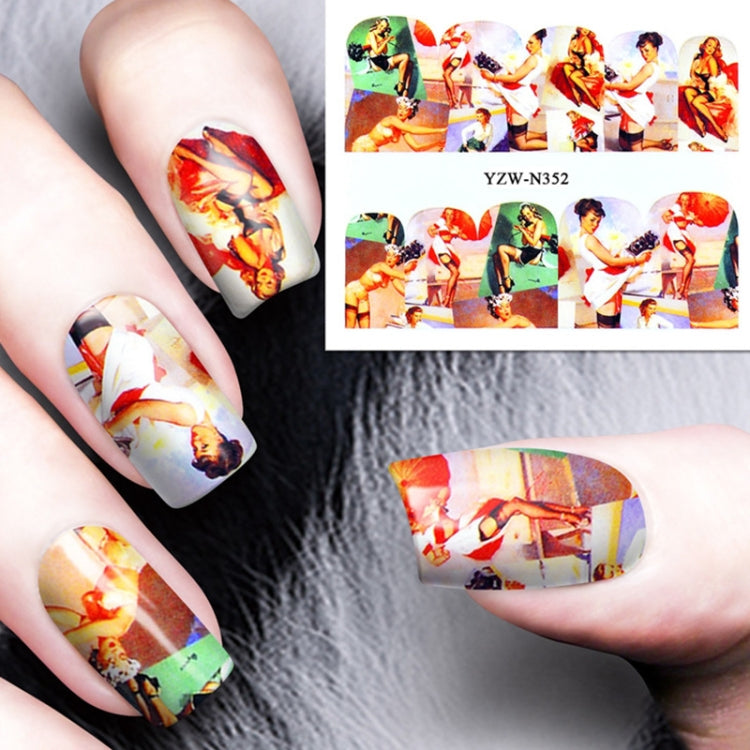 50 PCS Nail Sticker Set Decal Water Transfer Slider Nails Art Decoration, Color:YZWN352