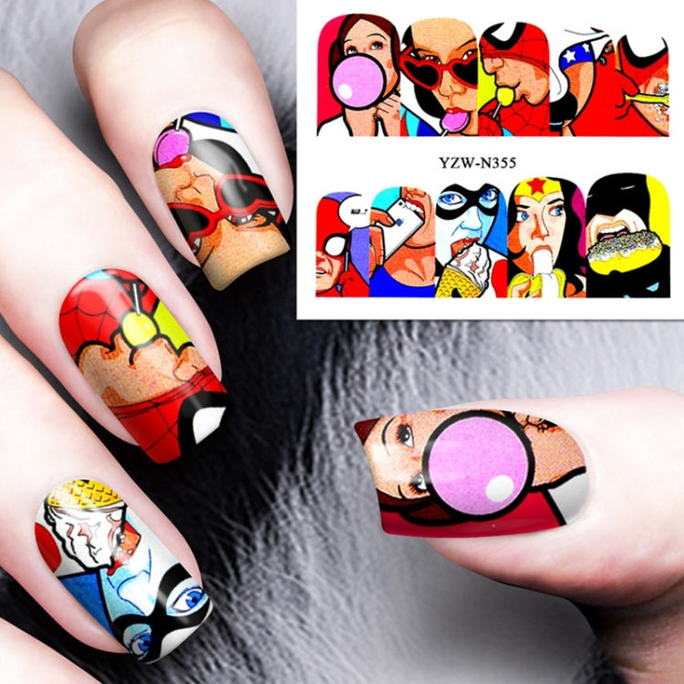 50 PCS Nail Sticker Set Decal Water Transfer Slider Nails Art Decoration, Color:YZWN355