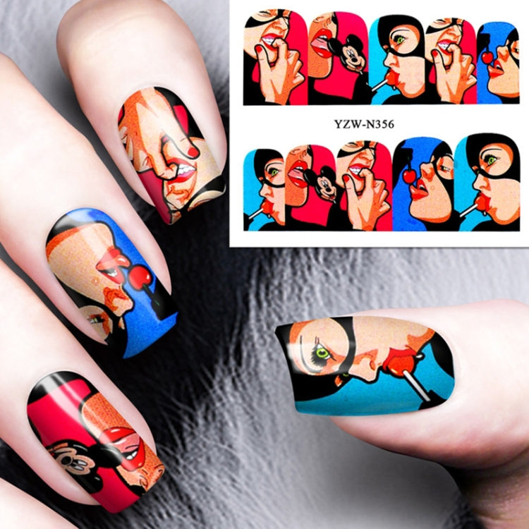 50 PCS Nail Sticker Set Decal Water Transfer Slider Nails Art Decoration, Color:YZWN356