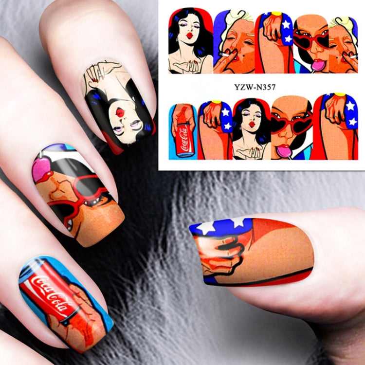 50 PCS Nail Sticker Set Decal Water Transfer Slider Nails Art Decoration, Color:YZWN357