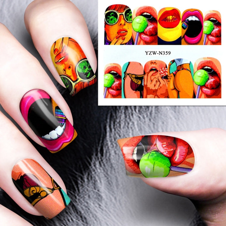 50 PCS Nail Sticker Set Decal Water Transfer Slider Nails Art Decoration, Color:YZWN359