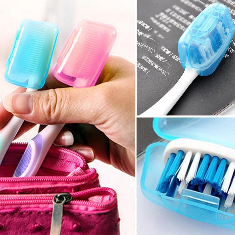 50 PCS Portable Toothbrushes Head Cover Holder Travel Hiking Camping Case, Random Color Delivery